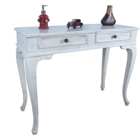 Resim Evim Hizmet Lükens 100 Cm Çekmeceli Beyaz Eskitme Makyaj Masası 