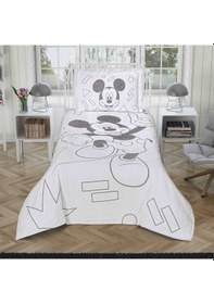 Resim Taç Disney Mickey Enjoy Lisanslı Jakar Yatak Örtüsü-Çok Renkli 