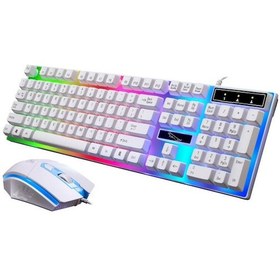 Resim Moveevo Beyaz Işıklı Oyuncu Klavye+fare Seti, Mekanik His, Kablolu U+u Bağlantı, g21 Yeni Modeli Diğer 