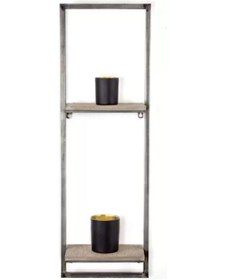 Resim Banyo Rafı Ahşaplı 2 Katlı Banyo Raf Modeli Siyah 