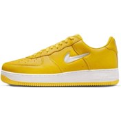 Resim Nike Air Force 1 '07 Leather Hakiki Deri Unisex Sneaker Ayakkabı Sarı Beyaz Swoosh 