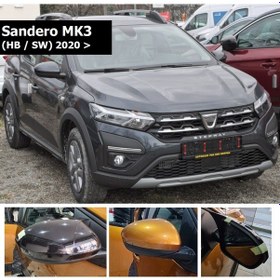 Resim Dacia Sandero 2020 Model Sonrası Yarasa Ayna Kapak Parlak Siyah 