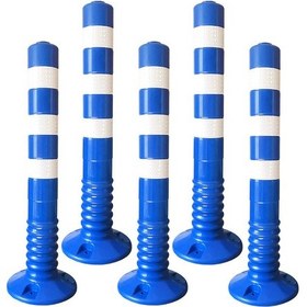 Resim Delinatör Üretimi Plastik Mavi Delinatör Otopark Trafik Delinatörü 75 Cm 5 Adet 