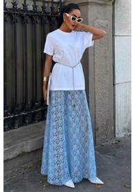 Resim Maxi Dantel Etek 4047 Mavi 