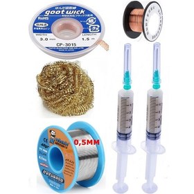 Resim Mechanic/ Lehim 40g 0,5mm Havya Ucu Temizleme Teli Lehim Toplama Cp-3015 Emme Teli 3,0mm Lehimleme Set03 