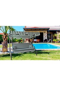 Resim Viphomeconceptltd Süngersiz Salıncak Minderi Kılıfı 3 Kişilik Kılıf Yeşil-Krem (513190860) Yeşil 