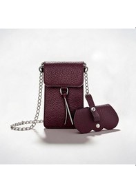 Resim Bideri Slım Telefon Ve Gözlük Çantası Bordo & Silver 