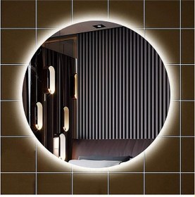 Resim 60 CM Yuvarlak Ledli Ayna Banyo Aynası Dekoratif Ayna Boy Ayna Sa 