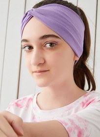 Resim Babygiz Lila Çocuk Genç Bandana Saç Bandı Ekstra Yumuşak Esnek Doğal %100 Pamuklu Penye 