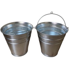 Resim ÖZHEMMEKLER 2'li Metal Galvaniz Su,kum,temizlik Ve Çöp Kovası 11 Litre (30X18X27) 