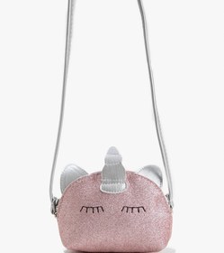 Resim Kız Çocuk Unicorn Desenli Simli Çanta 
