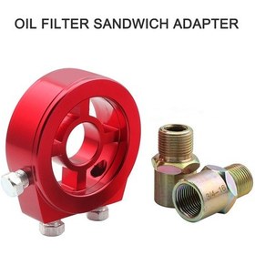 Resim Honmex Araç Motor Yağ Sıvı Hızı Ve Sıcaklığı Ölçüm Bağlantı Tabanı, Evrensel Uyumlu, Alüminyum, Kırmızı Rengi, Soğutma Ve Filtreleme Destekleyici 