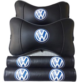 Resim Volkswagen Siyah Papyon Deri Boyun Yastığı Ve Deri Kemer Konforu 