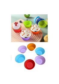 Resim 6 Adet Yıkanabilir Mini Tırtıklı Muffin Kalıbı- Ribanalı Kek-cupc Çok Renkli 
