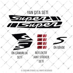 Resim Sts42 Fiddle 3 Uyumlu Super Sticker Seti Mat Siyah 