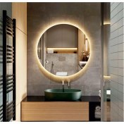 Resim Global Led Mirror 60 cm Yuvarlak Ledli Ayna Banyo Aynası Dekoratif Ayna Boy Ayna Salon Duvar Ayna 