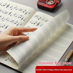 Resim 1 Başlangıç ve Profesyonel Piyano Pratik Kitabı, Yükseltilmiş Tuşlu Geniş Çizgili Müzik Defteri - Çift Taraflı Yazma, Güçlendirilmiş Dikiş ve 180° Düz Açılma, Müzik Hediyesi 