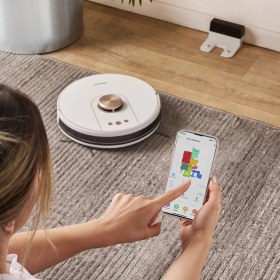 Resim HOMEND Alex Laser Pro 1286h Moplu Ve Haritalamalı Akıllı Robot Süpürge Beyaz Silver 