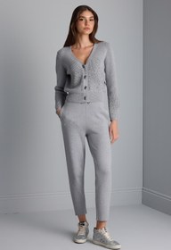 Resim Beli Kordonlu Cepli Gri Triko Pantolon - Gri / M 