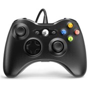 Resim Kablolu Siyah-usb Kablolu Denetleyici Xbox 360 Gamepad Jogos Controle Win7/8/10 Pc Joystick Joypad 