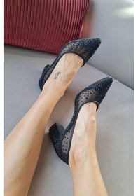 Resim 135 5465kt Topukla Kadın İncili Kısa Topuklu Abiye Ayakkabı 001 