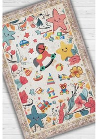 Resim Homshtag Renkli Halı Yumuşak Dokulu Çocuk Odası Halısı Çocuk Temalı Halı Çok Renkli 
