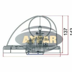 Resim AYFAR Trafik Dönerli Ikaz Lamba Camı Sarı Kırmızı Mavi 
