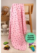 Resim Çok Amaçlı %100 Pamuk Çift Katlı Müslin Örtü & Bebek Battaniye - Pembe Pembe 