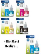 Resim Brother Bt-5000 Bt-6000 Mfc-t810w 4 Renk Orjinal Mürekkep Seti +1 Adet Mavi Hediye Bt-tkm 154 