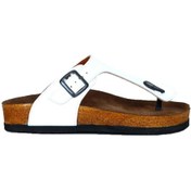 Resim Bueno Shoes Beyaz Açma Deri Kadın Parmak Arası Terlik 05wt101 
