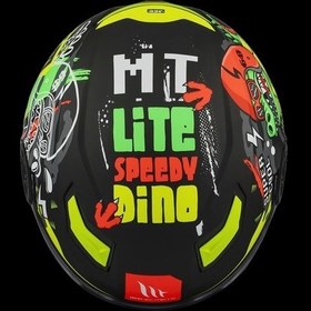 Resim MT METMETS OF514 LITE DINO A1 MSTT BLACK MOTOSİKLET ÇOCUK KASKI 