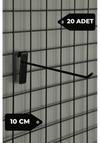 Resim Tel Pano Kancası 10 Cm Siyah Raf Askısı Raf Kancası Mağaza Düzenleme 20 Adet 