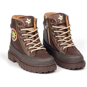 Resim Erkek Çocuk Kahve İçi Kürklü Termo Taban Suya Soğuğa Dayanıklı Günlük Rahat Bot Kahverengi 