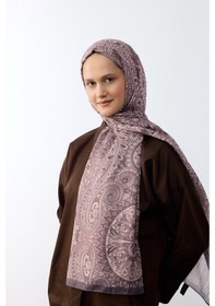 Resim Mirsoy Scarf Mirayze Etnik Desen Şal Gül Kurusu 