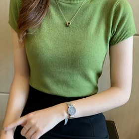 Resim Kadınlar İçin Şık Kazak - Esnek Ofis'ten Partiye Uygun, Görünmez Dar Kesim Üst, İlkbahar/Yaz/Sonbahar Mevsimi için Makinede Yıkanabilir Günlük ve Resmi Kıyafetler, Yüksek Boyun Tasarım, Rahat Giyim 