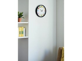 Resim Akıllı Durak 36 cm Siyah Çocuk Odası Duvar Saati 