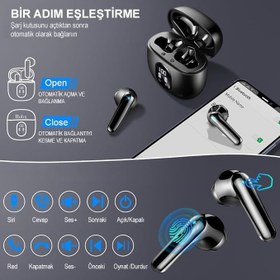 Resim Robx S-30 Bluetooth Kulaklık Led Gösterge ENC Ortam Sesi Azaltma 4 Mikrofonlu 5.3 IPX7 