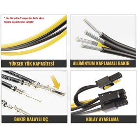 Resim Zauss 6 Pin to 2x PCI-E (6+2) 8 Pin 20 CM Power Kablo Çoklayıcı 