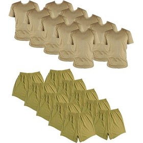 Resim Acemi Bedelli Askerlik İç Çamaşırı Seti Fanila Ve Boxer 10'lu Set Yeşil 