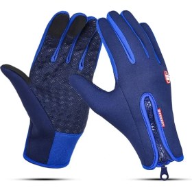 Resim Pengfushop5 Lacivert Tarzı M Beden Yeni Kalınlaşmak Su Geçirmez Eldivenler Sıcak Kayak Eldivenleri Unisex Dokunmatik Ekran Kış Termal Bisiklet Kayak Açık Motosiklet Eldivenleri Tam Parmak (Yurt Dışından) 