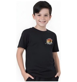 Resim Panios Kids Soccer Baskılı Erkek Çocuk Kısa Kollu Tişört Siyah 