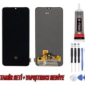 Resim Genos One Plus 7 Lcd Ekran Siyah Montaj Kiti Hediye 