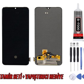 Resim Genos One Plus 7 Lcd Ekran Siyah Montaj Kiti Hediye 