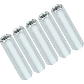 Resim Tenfowee 5 Adet M6 40 Galvanizli Karbon Çelik Uzunluklu Altıgen Somun - Endüstriyel Ve Konstrüksiyon Fasting İçin Bağlantı Somunu 