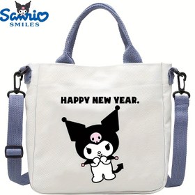 Resim SANRIO Kuromi Mavi Çapraz Çanta - Sevimli Karikatür Tasarımı, Büyük Kapasiteli, Hafif Omuz Çantası Günlük İşe Gidiş Geliş & Alışveriş İçin, Sanrio Serisi, Bayanlar 