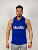 Resim Black İstanbul Black - Savage - Tank Top Gym Kapşonlu Hoodie Sporcu Atleti 