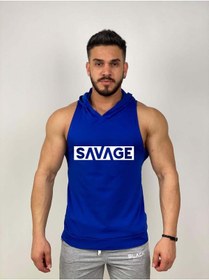 Resim Black İstanbul Black - Savage - Tank Top Gym Kapşonlu Hoodie Sporcu Atleti 