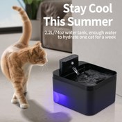 Resim 1 Adet Şarj Edilebilir Pil/USB ile Çalışan Kedi Su Çeşmesi - Ultra Sessiz Hareket Sensörlü Otomatik İçme Kabı, 74oz/2.2L Kapasiteli, Düşük Voltaj Güvenli Tasarım, Kolay Temizlenebilir, Çoklu Evcil Hayvanlar için, Pet Safe Malzemeler 