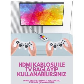Resim M21 64gb Ips Hdmi Tv 20000+ Oyunlu Retro Arcade i Psp/ps1/fıfa Gta Mario Games Oyun Konsolu 