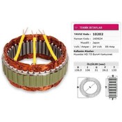 Resim Yavuz 24v Alternatör Statör Hıtachı Tipi 55 A (3 UÇLU) Hyundaı Hd 75 Kamyon 